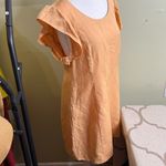Urban Renewal  Linen Peach ruffle flutter sleeves Dress Photo 1