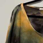 BiBi Black Yellow Green Tie Dye Waffle Knit Shirt Multiple Size L Photo 4