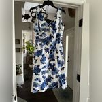 CHAPS Fit & Flare A Line Blue Floral Dress Size 8 Photo 1