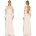 Jonathan Simkhai Caitlyn Champagne Satin Gown Open Back Dress NWT Women’s 4 Gold Photo 4