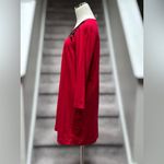 Chico's NEW Chico’s Beaded Embellished Scoop Neck Red Shift Dress Women’s 1/M/8 Holiday Photo 6