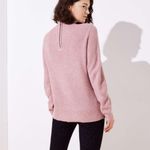 Loft Light Pink Soft Long Sleeve Mock Neck Stretch Cut-Out Pullover Sweater Photo 3