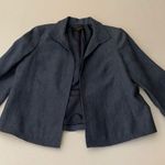 Talbots Blue Linen Open Blazer Flip Up Cuff Handcuffs Photo 3