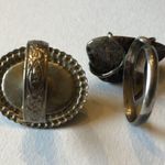 Vintage Silver Tone Turquoise & Stone Adjustable Rings Photo 3