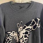 Banana Republic  dark grey crewneck sweater giraffe print cotton Large Photo 3