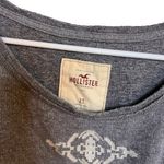 Hollister Gray Loose Knit High Low Sweater Womens XS Grey With White Design Photo 1