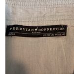 Peruvian Connection 100% Linen A Line Midi Skirt Light Gray Size 10 Photo 2