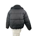 Urban Outfitters Black Faux Fur Collar Long Sleeve Quilted Puffer Coat Jacket XS Photo 1