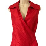 Jessica Howard  Womens Red Silk Wrap Blouse Size 14 Photo 0