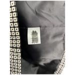 Talbots Womens Size 14 Blazer Hidden Buttons Square Print Lined Black Photo 9