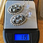 White Buffalo Sterling Silver Dangle Earrings Black Photo 6