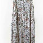 Frye  Floral Button Down Sleeveless Maxi Dress in Soft Pink and Green Photo 0