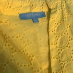 Draper James  womens small bright yellow eyelet lace shirt top lined cute reese p Photo 2