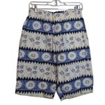 United Colors Of Benetton  Blue and White Patterned Cotton Bermuda Shorts Size S Photo 0
