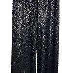 Calzedonia  Black Sequin Wide Leg Pants Sparkly Party Occasion Evening Small Photo 0