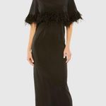 Mac Duggal 11787 Quarter Sleeve Crystal Neck Feather Detail Dress Photo 0