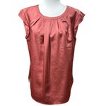 Liz Claiborne  Womens S Brown Rust silk Satin Styles Sleeveless blouse shell Photo 3