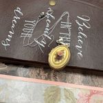 Floral Vintage Locket Necklace Mixed Metals Gold Photo 5