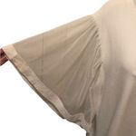 Calligraphie Scoop Neck Sweater Sz. XL Flutter Sheer Puff Sleeve Viscose Career White Photo 2