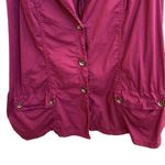 XCVI π· Lightweight Ruched Cotton Utility/Safari Jacket/Blazer Burgundy 3X Photo 2