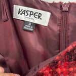 Kasper  Red brown tweed plaid sleeveless knee length dress 10 fall career lined Photo 8