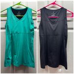 Lands' End Lot of 2  Womens Size XS Athletic Stretch Teal & Black Racerback Tanks Photo 1