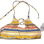 Hot Water NWT  Stripe Halter Bikini Top XL Photo 0