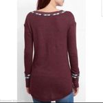 Free People Rainbow Thermal Wine Maroon Long Sleeve Boho Small Photo 9