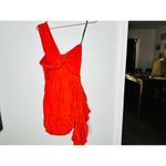 JUST BEE QUEEN Red One Shoulder Solange Knee Length Ruffle Mini Dress Size XS Photo 3