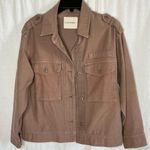 Lucky Brand Cropped Twill Utility Jacket in Mauve Size XS Button Front Pockets Photo 1
