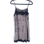 Essue Champagne Velvet Lace Slip Spaghetti Strap Mini Dress Size Small Photo 2