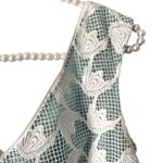 Tory Burch  Brooklynn Lace Dress V-Neck size 6 White Sea Moss Green Lining Photo 2