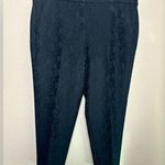 Chico's Chico’s Black Floral Lace Jacquard Knit Stretch Cropped Ankle Pants 3 XL/16 Photo 0