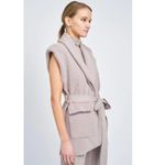 En Saison Nell Knit Cardigan Vest with Tie Size Small NWT Gray Photo 2