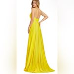 Mac Duggal NWT Ieena for  26165i Pleated Slit Skirt Dress Photo 1