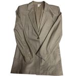 Anne Klein  Vintage Tan‎ Long Wool Blend Tailored Blazer Jacket Size 10 Photo 2
