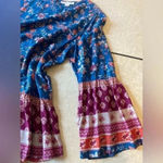 BeachLunchLounge Silky Boho Smocked Blouse Size M Photo 5