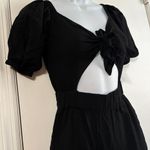 ASOS  black Puff Sleeve Tie Front Jumpsuit Size 00 Photo 2