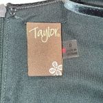 Taylor | NWT Dark Emerald Stretch Velvet Maxi Dress | Size 6 Green Photo 8