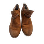 Born Kerri Ankle Boots Size 8.5 M Suede Zip Back Brown Buckle Cuban Heel Shoe Photo 1