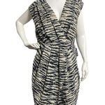 EXPRESS  Women's Medium Short Sleeve Plunge V-Neck Zebra Print Faux Wrap Dress Photo 1