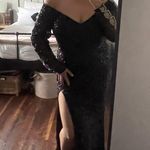 Aleta Couture  Style 365 Long Sleeve Slit Prom Dress Photo 6