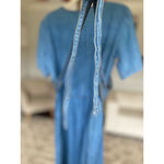 Vintage Friday Wear 100 Cotton Vest Embroidered Cottagecore Boho Prairie Western Blue Size 12 Photo 5