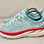 Hoka One One Clifton 8 Aqua Running Walking Sneakers Women’s Size 9.5B Blue Photo 0