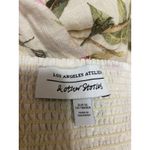 & Other Stories & Other Stories 100% Linen Floral Short Puff Sleeve Slit A Line Midi Dress Sz 6 Photo 5