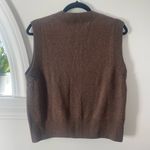 Faherty  Jackson Brown Sweater Vest Organic‎ Cotton Womens Large Mocha Academia Photo 9