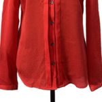 Ann Taylor  Crimson Red Women’s Blouse Button Up Top Long Sleeve Sz 6 MSRP $98 Photo 10