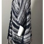 Tommy Hilfiger Southwestern Trim Poncho Aztec Navy Photo 1