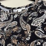 J. Jill women’s sz medium black floral paisley long sleeve pullover shirt dress Photo 3