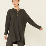 Free People Intimately‎  Around the Clock Tunic Sweater Green Small Oversized Photo 0